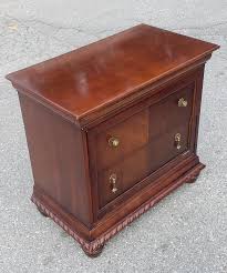 National Mt Airy Bookmatched Mahogany Bedside Chest of Drawers / Nighstand For Sale at 1stDibs | national mount airy bedroom furniture, ethan allen british classics nightstand, national mt airy furniture