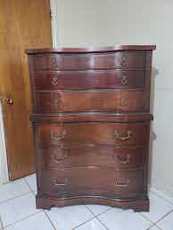 Vintage Curved Front Mahogany Chest on Chest | Chairish