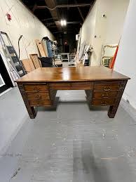 Antique Oak English Partners Desk with 14 Drawers at 1stDibs | old teachers desk, old wooden teacher desk, old desk for sale