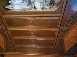 Antique Art Nouveau China Hutch with 4 Drawers For Sale at 1stDibs