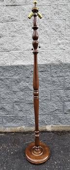 Mid 20th Century Fruitwood Spindle Two-Light Floor Lamp ...