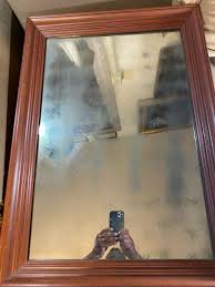 Large Antique Cherry Wood Framed Mirror 24.5" wide X 34.0 ...