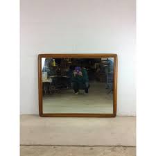 Mid Century Modern Wall Mirror With Rounded Maple | Chairish