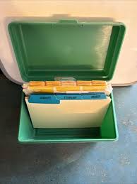 NOS Mead File & Recipe Box Green Plastic With Month, Alpha ...
