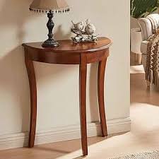 Yclty Half Moon Console Table, Solid Wood ... - Amazon.com