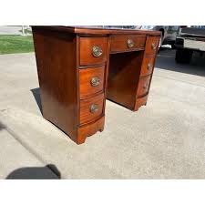 Early 20th Century Antique Cherry Kneehole Partner Desk With ...