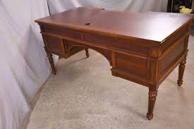 Inlaid cherry kneehole desk; 37-2085 - R.H. Lee & Co ...