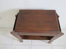 1980s Vintage Wood Magazine Rack Side End Table Dark Tone | Chairish