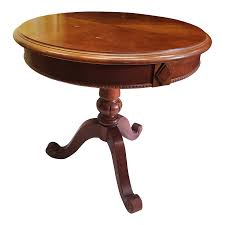 Late 20th Century Round Wooden Hammary Brand End Table ...