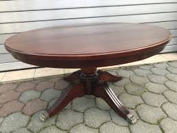 Large English Style Round Mahogany Coffee Table on One Leg ...