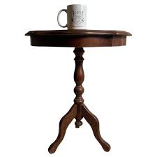 Vintage French Wooden Small Side Table Stand Circular Compact Display Wood C1960-70's / EVE - Etsy