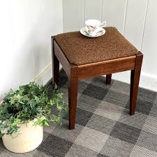 Vintage Sewing Bench, Piano Stool, Solid Wood Bench, Brown ...