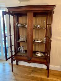Quality Antique Edwardian Mahogany Inlaid Display Cabinet ...