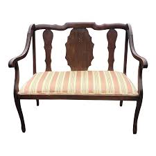 American Classical Style Mahogany and Stripe Upholstered ...