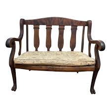 1920s Antique Swedish Wooden Bench With Claw Feet | Chairish