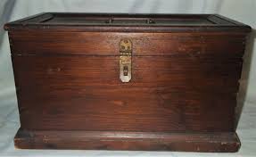 ANTIQUE PRIMITIVE WOOD DOCUMENT BOX HOME OFFICE BILLS PAPERS ...