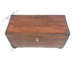 Georgian Tea Box with Original Interior and Key and Ivory Pulls and Es — The Art of Antiquing