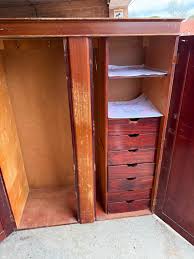 Queen Anne Wardrobes x 2 1950's Mahogany Timber