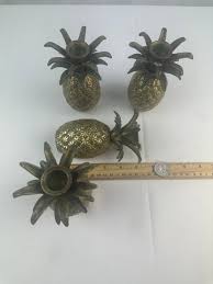 Vintage Brass Pineapple Candleholders Set of 4 - Etsy