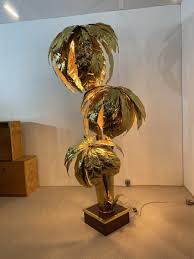 Brass Palm Tree Floor Lamp 1970s Hollywood Regency Vintage ...