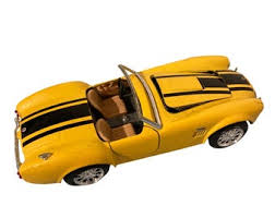 Shelby Cobra Roadster Die Cast Collectible Car Yellow and ...
