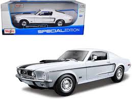 1968 Ford Mustang CJ Cobra Jet White 1/18 Diecast Model Car ...