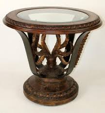Maitland Smith glass top foyer table in United States