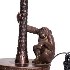 Mid-Century Modern Bronze Monkey Palm Table Lamp Maitland Smith For Sale at 1stDibs | elephant monkey lamp, maitland smith monkey lamp, bronze monkey lamp