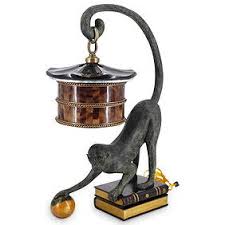 Maitland Smith Bronze Monkey Lamp