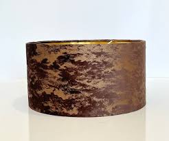 New Luxury Velvet Brown Foiled Gold Upholstery Golden Foil ...