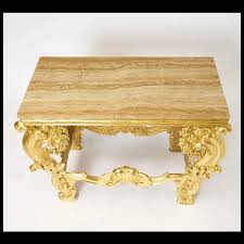 Antique Italian Hand-Carved & Gilt Rococo Marble Top Console ...