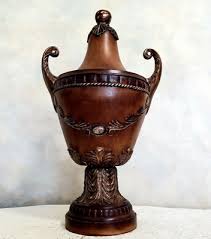 Vintage Large Classical Urn Carved Wood Look Resin Lidded Handles | eBay