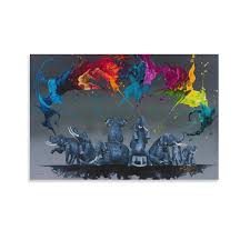 Amazon.com: THAELY Art Poster Abstract Colorful Oil Painting Majestic Pride - Kre8, Modern Canvas Print Canvas Painting Wall Art Poster for Bedroom Living Room Decor 12x18inch(30x45cm) Unframe-style-2-2: Posters & Prints