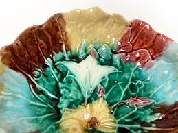 Antique Victorian Majolica Compote: Morning Glory Pedestal ...