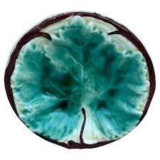 German Majolica Leaf Butter Pat circa 1900 For Sale at 1stDibs