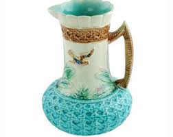 Antique 19c British Majolica Bird Pitcher - Etsy