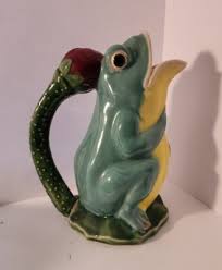 Vintage Majolica Frog Pitcher 10" | eBay Australia