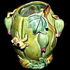 Mystical Metaphysical Healing Quartz Crystal Majolica Art Pottery Frog Jar | eBay