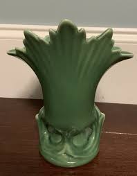 Vintage CAMARK CERAMIC VASE 9" Green Leaf Motif USA #807 ...