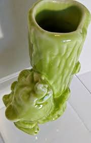 Vintage Forest Bear Tree Hugger Lime Green Vase Happy Shiny ...