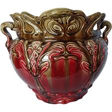 Antique Art Nouveau, Art Pottery Jardinière, Garden Planter. For Sale at Ruby Lane