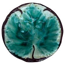 German Majolica Leaf Butter Pat circa 1900 For Sale at 1stDibs