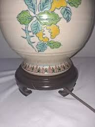 Vintage Ginger Jar Chinese Porcelain Table Lamp Wood Base | eBay