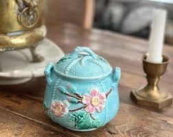 Beautiful Antique Majolica Sugar Bowl With Lid Pitcher Such Gorgeous Colors *see Description - Etsy