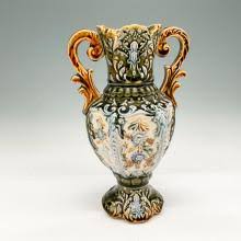 Sold at Auction: German Dual Handled Majolica Vase
