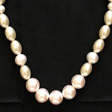 Necklace W/ Small to Medium White Faux Pearl Beads in Sphere ...