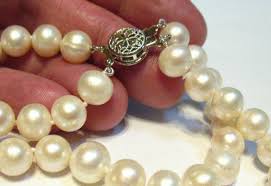 WHITE PEARL BRACELET 2 TIERS SILVER CLASP 7 1/4 INCHES 29.8 ...