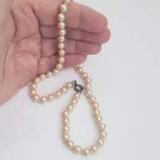 Vintage Single Strand Pearl Necklace or Choker, Bridal Necklace, Champagne or Ivory Tone - Etsy
