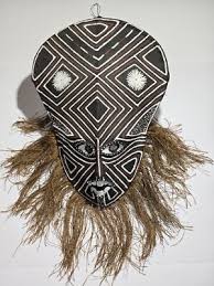 African Mask Makishi Cloth Raffia Mask Zambia | eBay