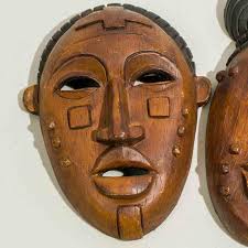 African Tribal Mask Display Home Decor Pair - Etsy